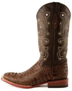 Ferrini Men's Caiman Croc Print Western Boots - Broad Square Toe -Western Denim Store 036G45 7059 P3