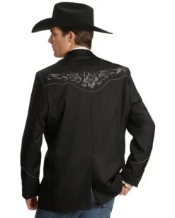 Scully Men's Floral Embroidery Western Jacket -Western Denim Store 072A37 A8 P2