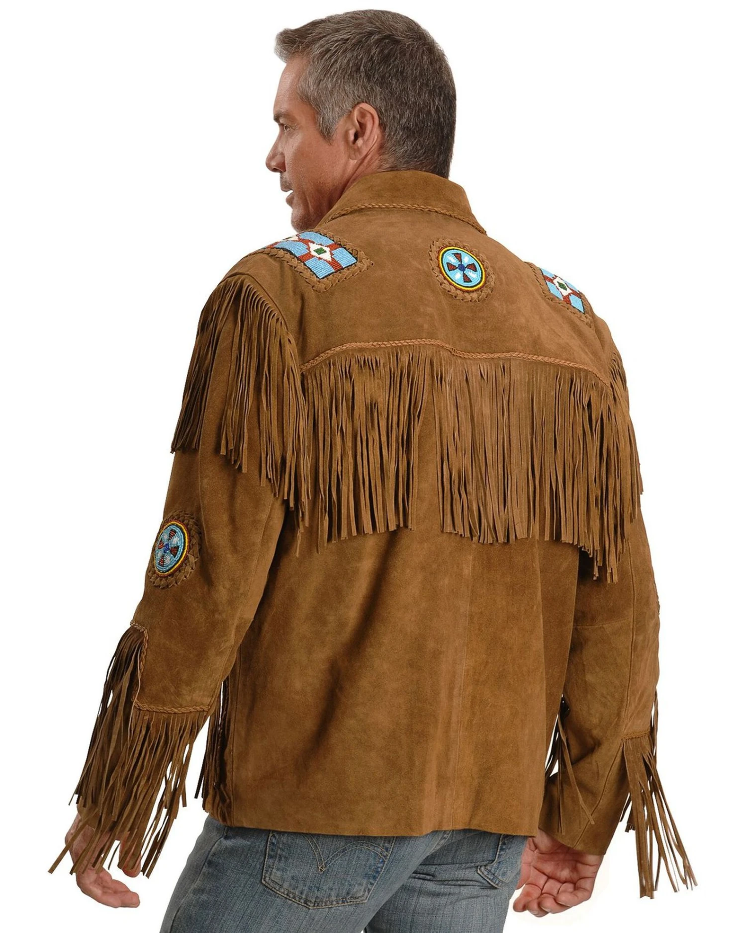 Liberty Wear Eagle Bead Fringed Suede Leather Jacket 3 Liberty Wear Eagle Bead Fringed Suede Leather Jacket - Image 3