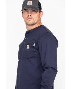 Carhartt Men's FR Henley Long Sleeve Work Shirt -Western Denim Store 086975 85 P5
