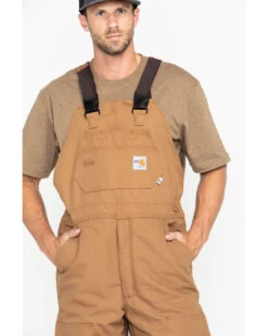 Carhartt Men's FR Duck Quilt-Lined Bib Overalls