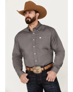 Cinch Câinch Men's Solid Dove Gray Button Long Sleeve Shirt