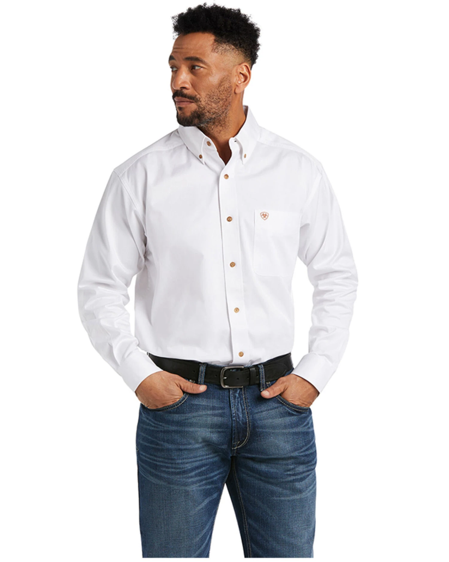 Ariat Men's Solid Twill Long Sleeve Western Woven Shirt 2 Ariat Men's Solid Twill Long Sleeve Western Woven Shirt - Image 2