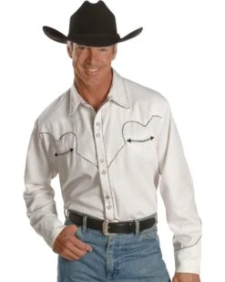Scully White Retro Western Shirt