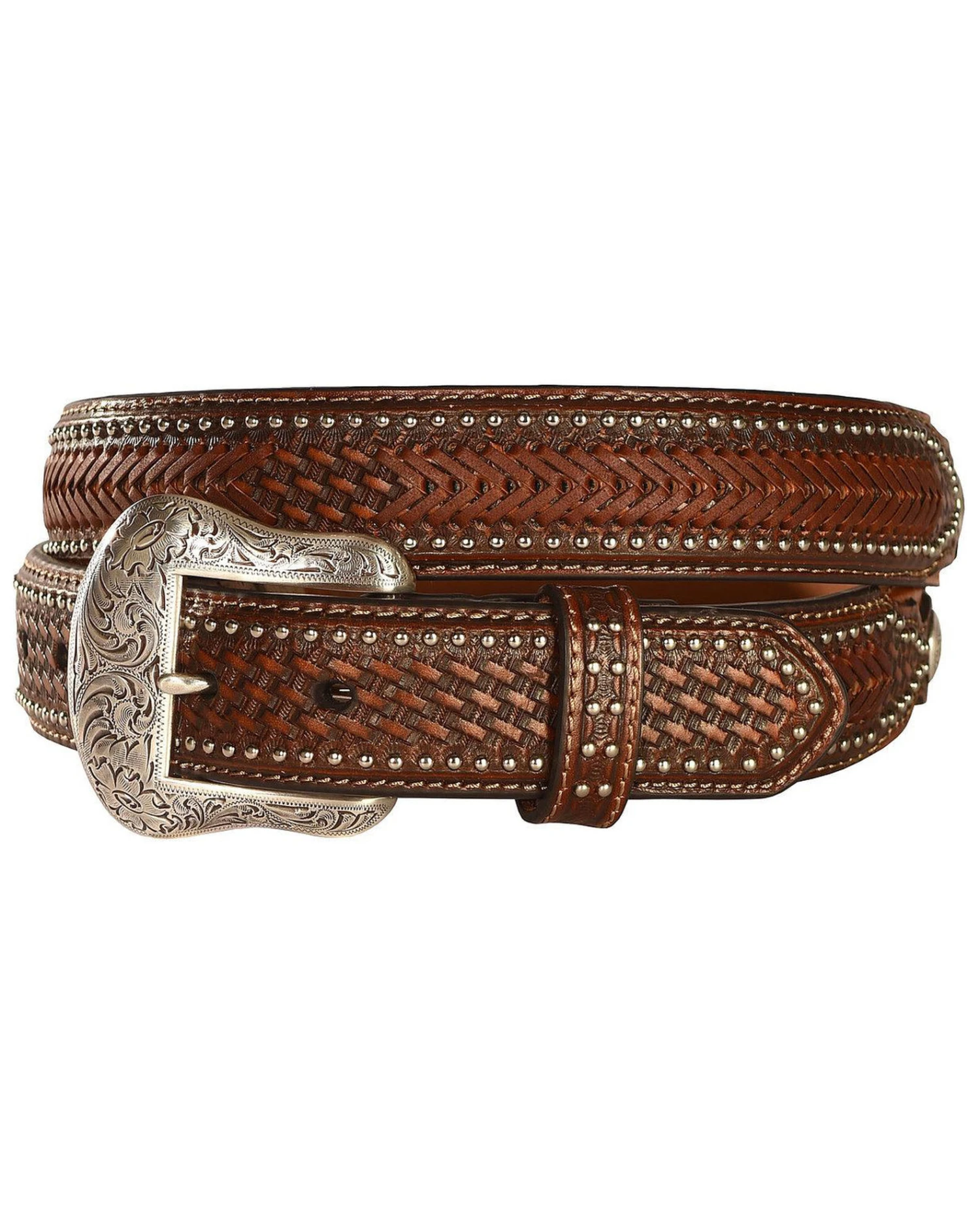 Nocona Men's Ostrich Underlay Western Belt 1 Nocona Men's Ostrich Underlay Western Belt