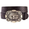 AndWest Men's Western Tooled Longhorn Belt