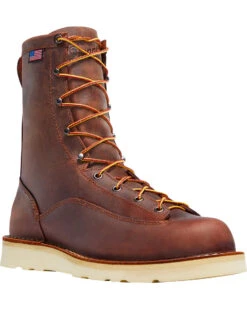 Danner Men's Brown Bull Run 8" Work Boots - Plain Toe