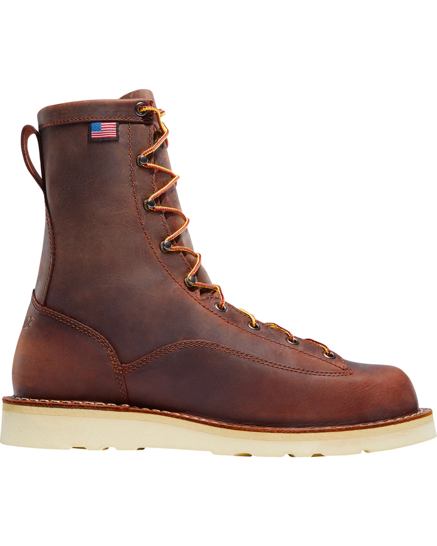 Danner Men's Brown Bull Run 8" Work Boots - Plain Toe 3 Danner Men's Brown Bull Run 8" Work Boots - Plain Toe - Image 3