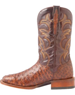 El Dorado Men's Handmade Full Quill Ostrich Stockman Boots - Broad Square Toe -Western Denim Store 2000221953 221 LT