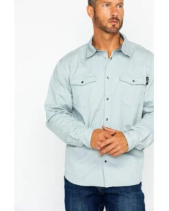 Hawx Men's Twill Pearl Snap Long Sleeve Western Work Shirt - TallÂ