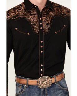 Scully Men's Embroidered Gunfighter Long Sleeve Snap Western Shirt  -Western Denim Store 2000245293 001 P2
