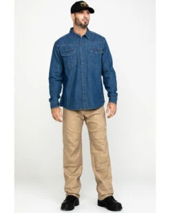 Hawx Men's Stonewashed Denim Snap Long Sleeve Work Shirt  -Western Denim Store 2000283459 400 P6