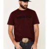 HOOey Men's Maroon Lock-Up Logo Graphic T-Shirt 