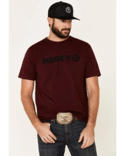 HOOey Men's Maroon Lock-Up Logo Graphic T-ShirtÂ