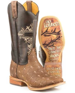 Tin Haul Men's John 3:16 Western Boots - Square Toe