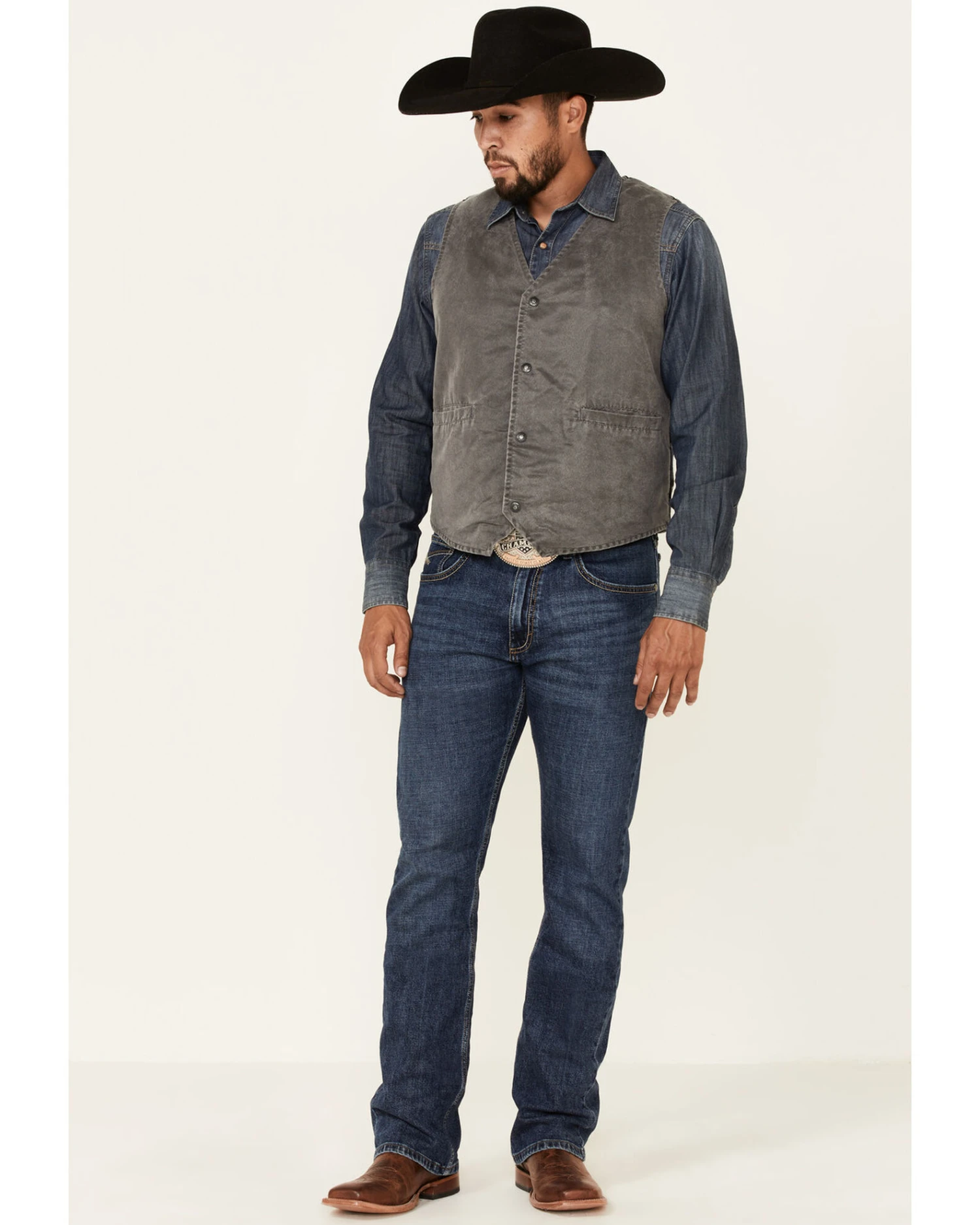 Outback Trading Co. Men's Iron Gray Sebastian Snap-Front Vest 2 Outback Trading Co. Men's Iron Gray Sebastian Snap-Front Vest - Image 2