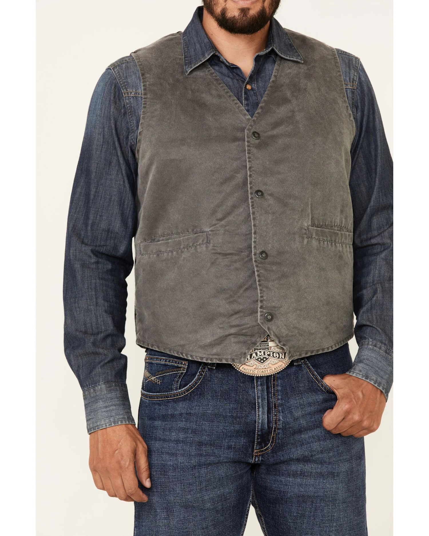 Outback Trading Co. Men's Iron Gray Sebastian Snap-Front Vest 3 Outback Trading Co. Men's Iron Gray Sebastian Snap-Front Vest - Image 3