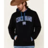 Cinch Men's Solid Black Logo Brand Hooded Sweatshirt 