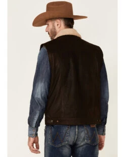 Cripple Creek Men's Mocha Lightweight Buffalo Nappa Snap-Front Leather Vest  -Western Denim Store 2000349371 200 P4