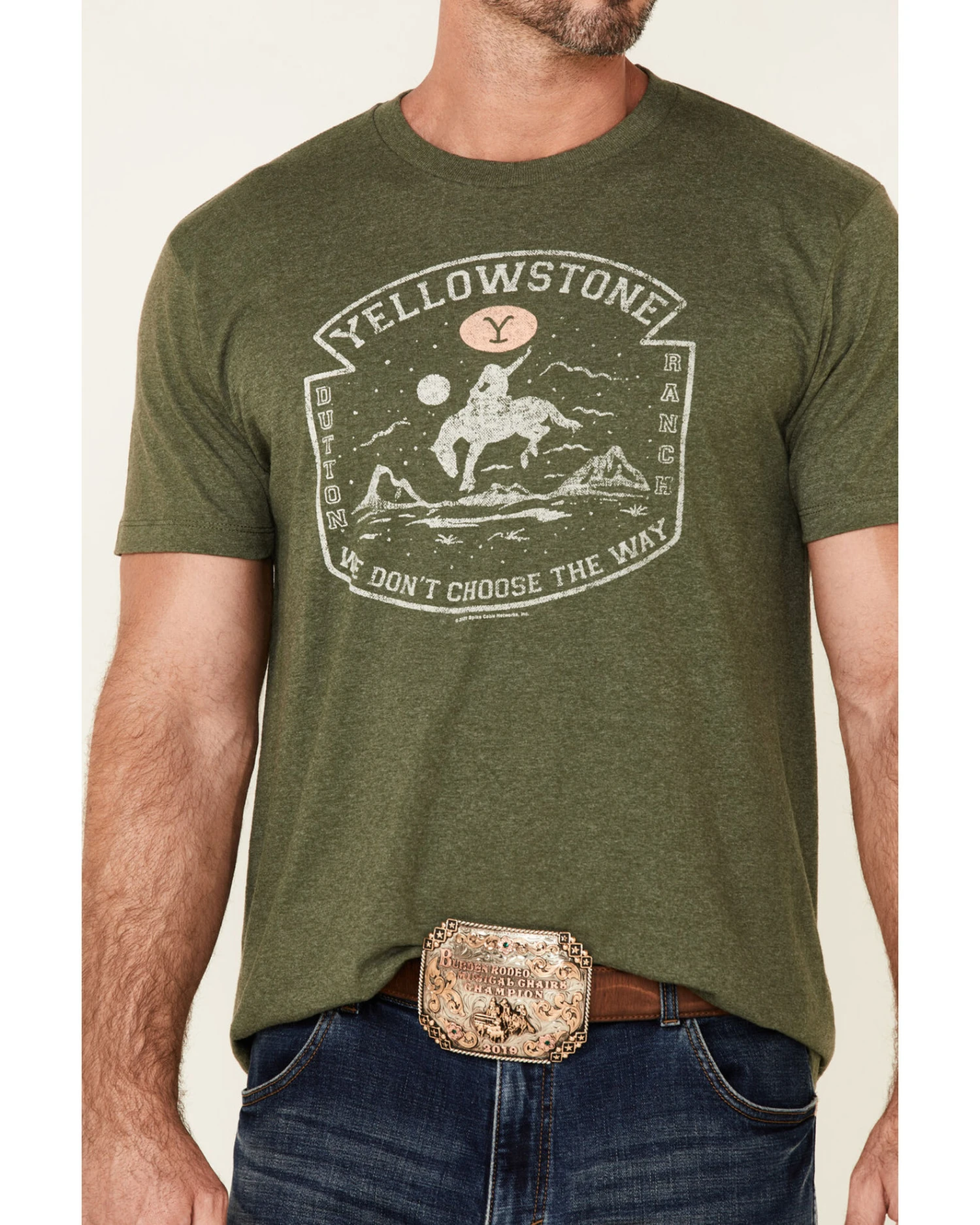 Paramount Network’s Yellowstone Men's Green Home Brand Graphic Short Sleeve T-Shirt 3 Paramount Network’s Yellowstone Men's Green Home Brand Graphic Short Sleeve T-Shirt - Image 3
