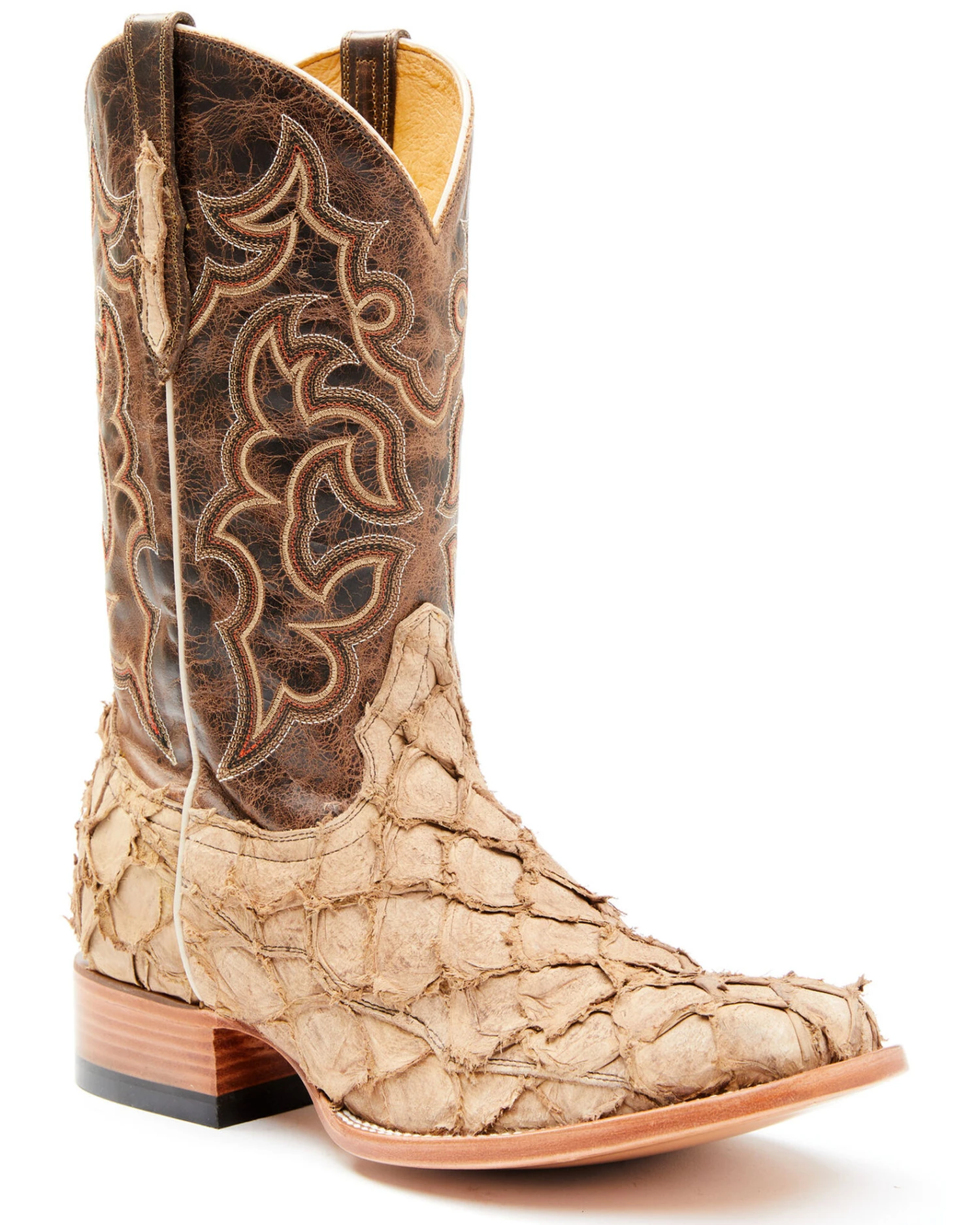 Cody James Men's Exotic Pirarucu Western Boots - Broad Square Toe 1 Cody James Men's Exotic Pirarucu Western Boots - Broad Square Toe