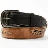 Moonshine Spirit Men's Embroidered Diamond Concho Leather Western Belt 