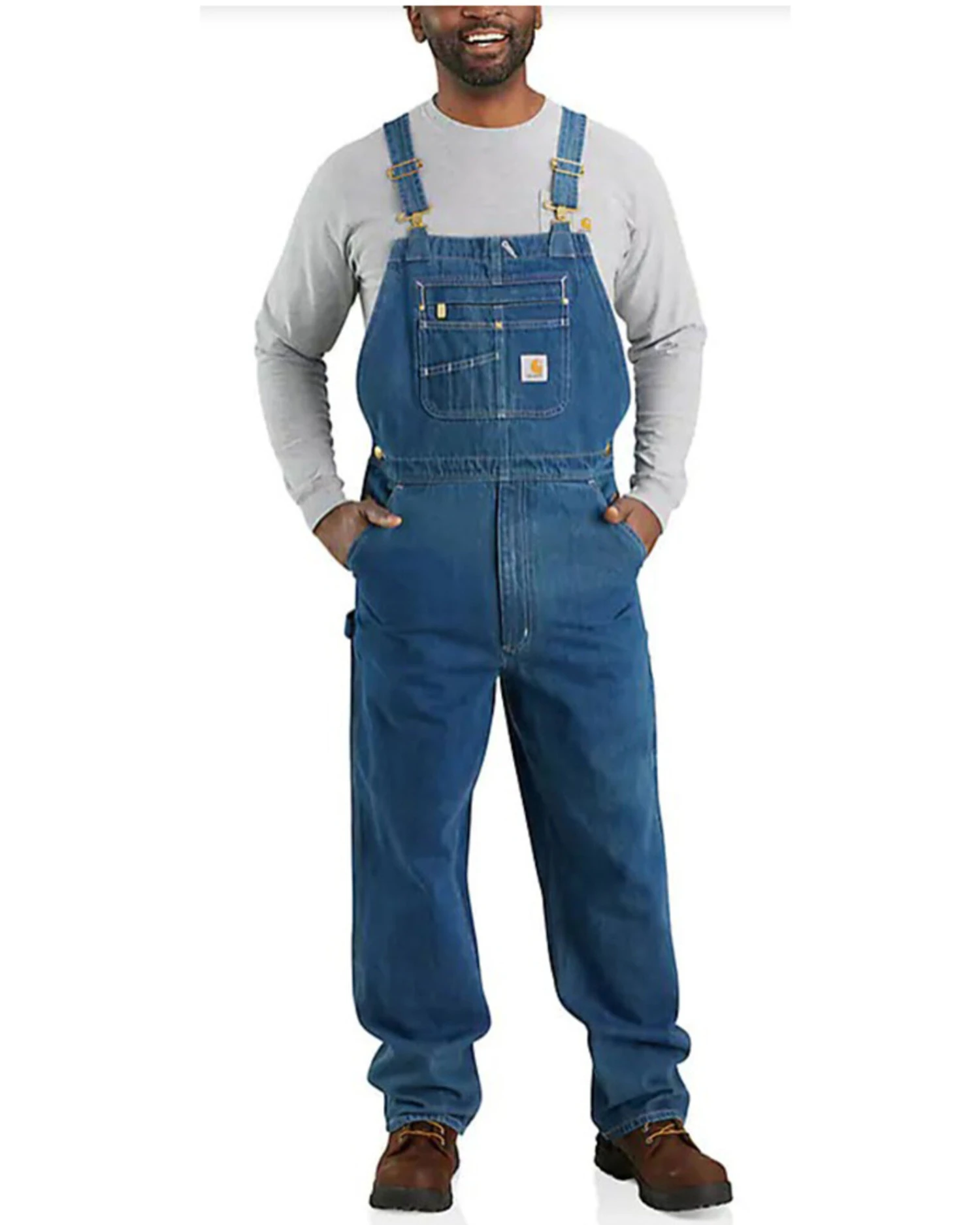 Carhartt Men's Darkstone Loose Fit Denim Bib Overalls 1 Carhartt Men's Darkstone Loose Fit Denim Bib Overalls