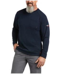 Ariat Men's FR Max Protect Baselayer Long Sleeve Work Pocket T-Shirt 