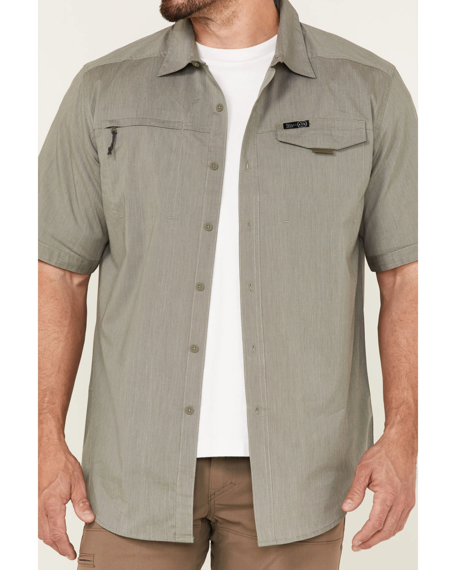 Wrangler ATG Men's Asymmetrical Zip Pocket Woven Shirt 3 Wrangler ATG Men's Asymmetrical Zip Pocket Woven Shirt - Image 3