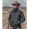 Blue Ranchwear Men's Button-Down Dark Denim Trucker Jacket 