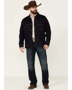 Blue Ranchwear Men's Button-Down Dark Denim Trucker Jacket  -Western Denim Store 2000358857 401 P3