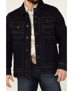 Blue Ranchwear Men's Button-Down Dark Denim Trucker Jacket  -Western Denim Store 2000358857 401 P4