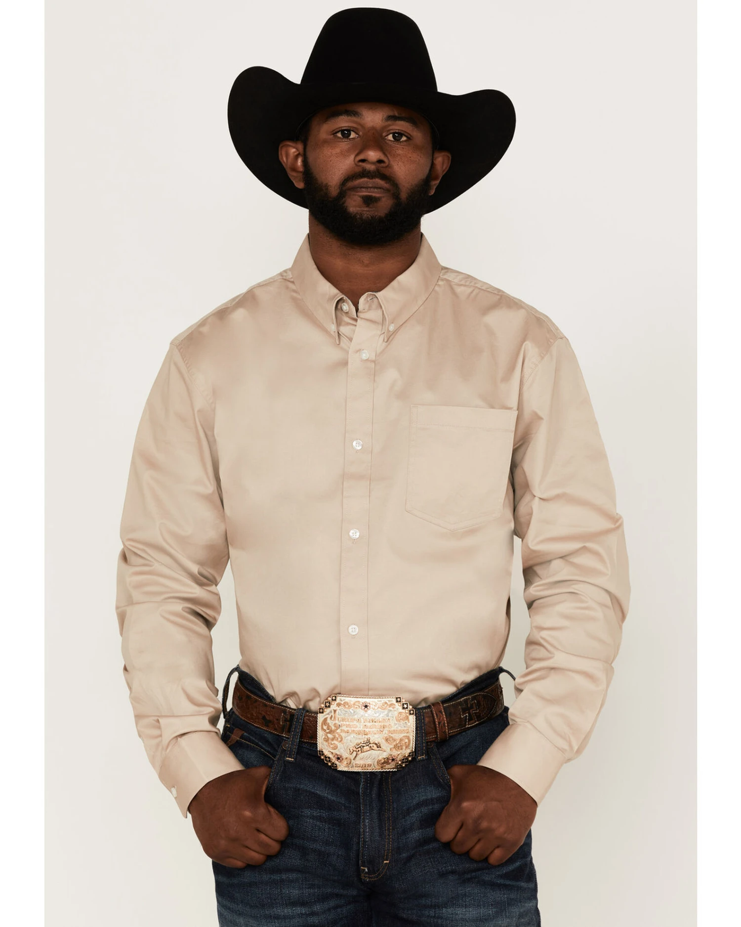 RANK 45 Men's Basic Twill Long Sleeve Button-Down Western Shirt - Tall 1 RANK 45 Men's Basic Twill Long Sleeve Button-Down Western Shirt - Tall