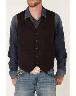 Moonshine Spirit Men's Heather Brown Ridgeline Button-Front Vest  -Western Denim Store 2000359611 200 P3