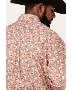 George Strait By Wrangler Men's Paisley Print Long Sleeve Button Down Western Shirt  -Western Denim Store 2000360570 662 P4