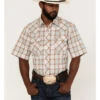 Wrangler Retro Men's Plaid Short Sleeve Snap Western Shirt 