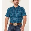 Ariat Men's Holt Retro Plaid Print Short Sleeve Snap Western Shirt 