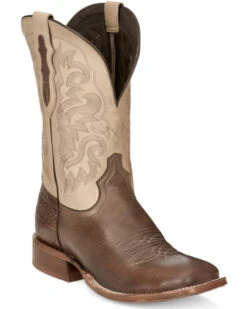 Tony Lama Men's Jinglebob Brown Leather Western Boots - Broad Square Toe 