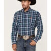 Cinch Men's Large Plaid Print Long Sleeve Button Down Western Shirt 
