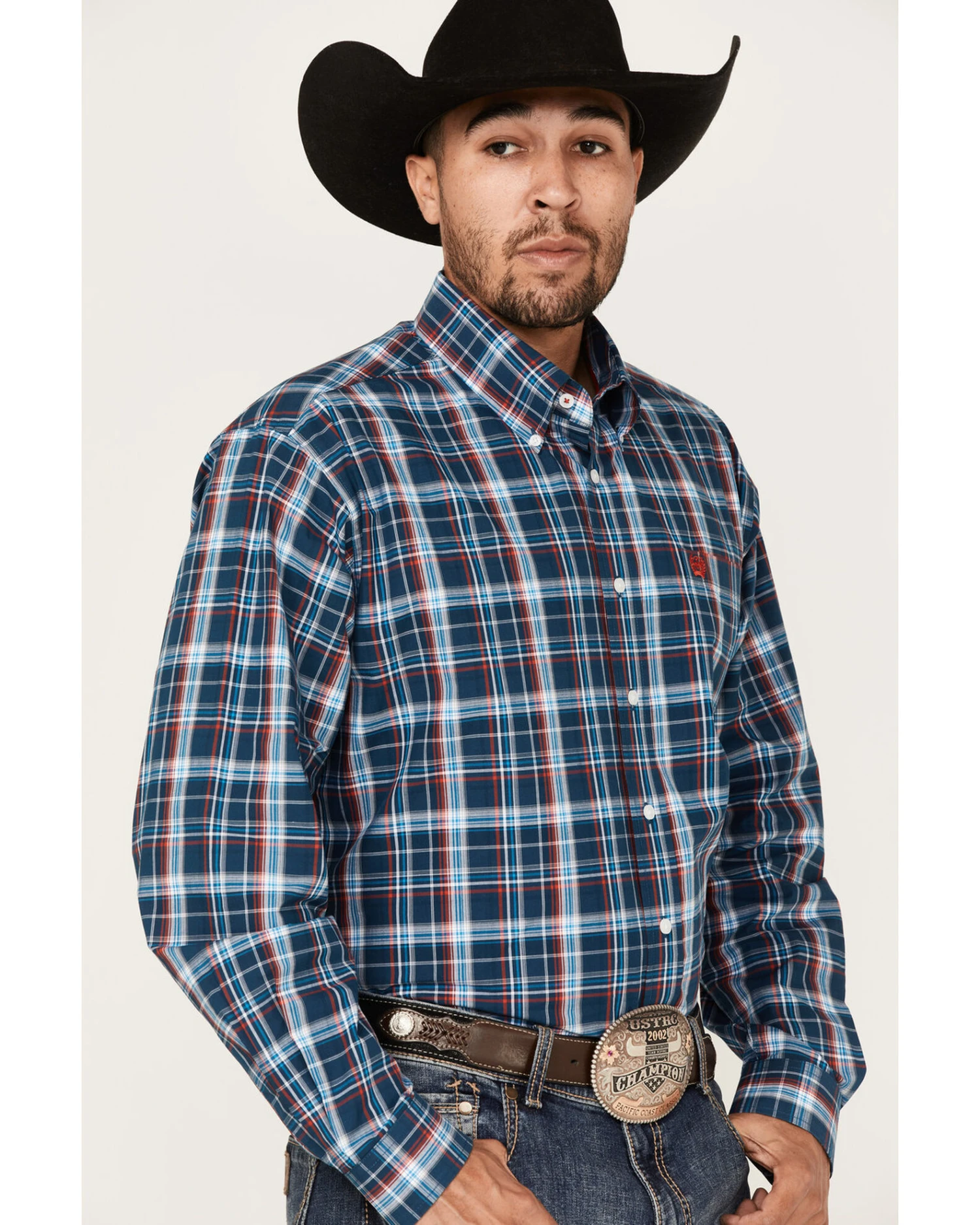 Cinch Men's Large Plaid Print Long Sleeve Button Down Western Shirt 2 Cinch Men's Large Plaid Print Long Sleeve Button Down Western Shirt - Image 2