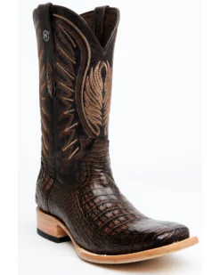 Tanner Mark Men's Shawnee Exotic Caiman Belly Western Boots - Broad Square Toe