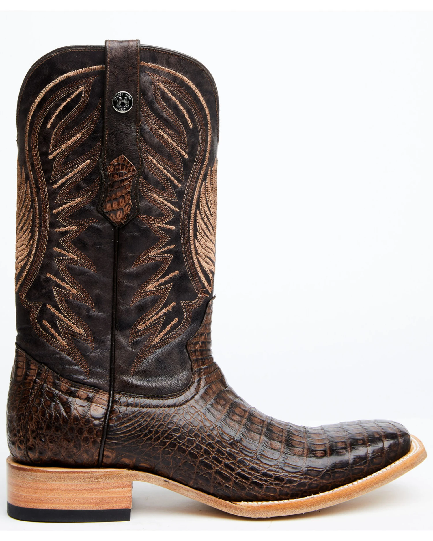 Tanner Mark Men's Shawnee Exotic Caiman Belly Western Boots - Broad Square Toe 2 Tanner Mark Men's Shawnee Exotic Caiman Belly Western Boots - Broad Square Toe - Image 2