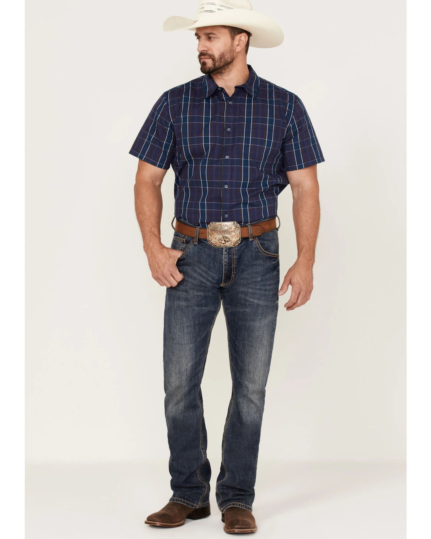Gibson Men's Lost Leader Plaid Short Sleeve Button Down Western Shirt 2 Gibson Men's Lost Leader Plaid Short Sleeve Button Down Western Shirt - Image 2
