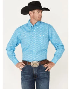 George Strait By Wrangler Men's Floral Print Button Down Western Shirt 