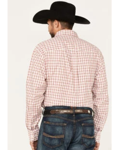 George Strait By Wrangler Men's Long Sleeve Button Down One Pocket Plaid Shirt - Big & Tall -Western Denim Store 2000365958 600 P4