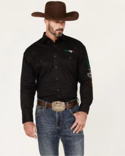 Wrangler Men's Mexico Logo Snap Western ShirtÂ