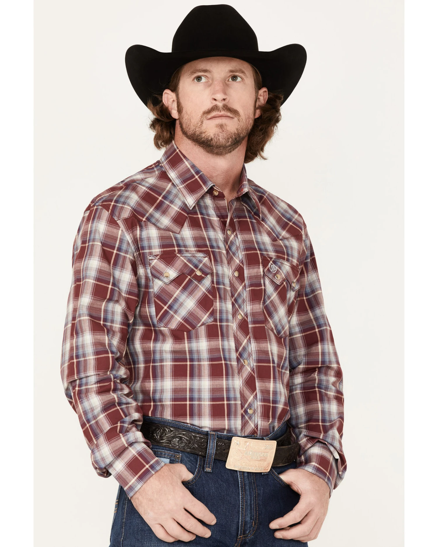 Wrangler Retro Men's Plaid Snap Western Shirt 2 Wrangler Retro Men's Plaid Snap Western Shirt - Image 2