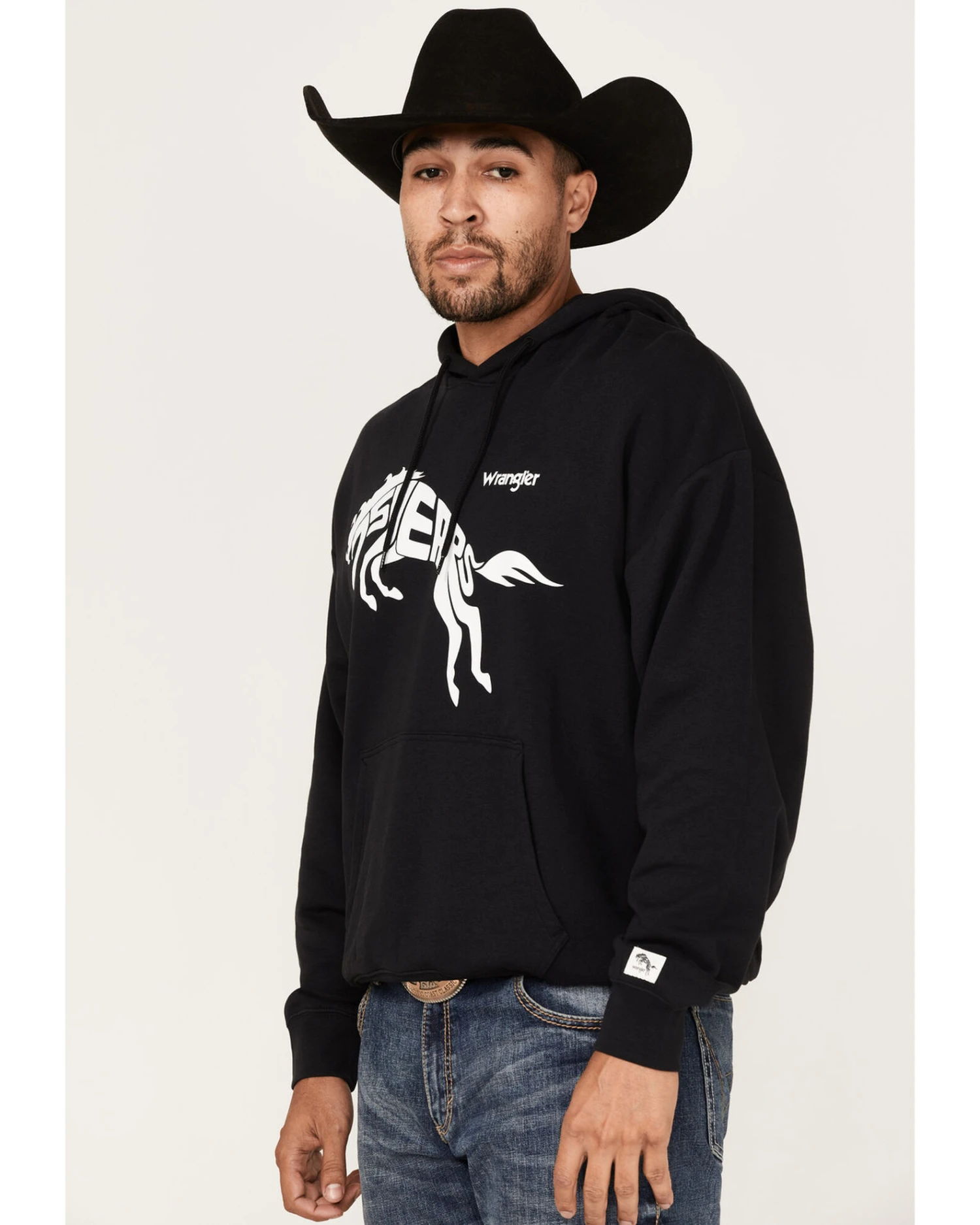 Wrangler Men's 75 Years Black Horse Graphic Hooded Sweatshirt 2 Wrangler Men's 75 Years Black Horse Graphic Hooded Sweatshirt - Image 2