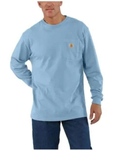 Carhartt Men's Loose Fit Heavyweight Long Sleeve Logo Pocket Work T-Shirt