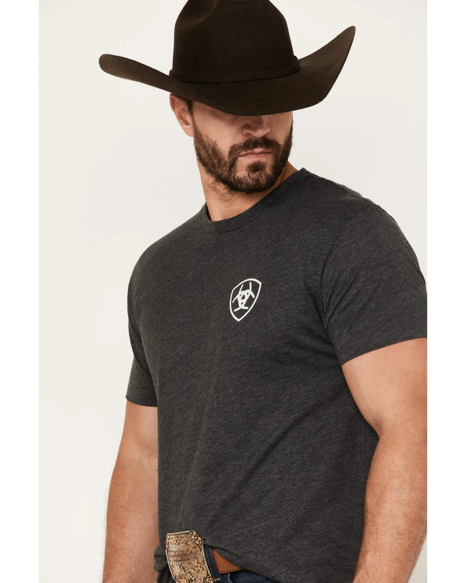 Ariat Men's Woodgrain Americana Shield Logo Graphic T-Shirt 2 Ariat Men's Woodgrain Americana Shield Logo Graphic T-Shirt - Image 2